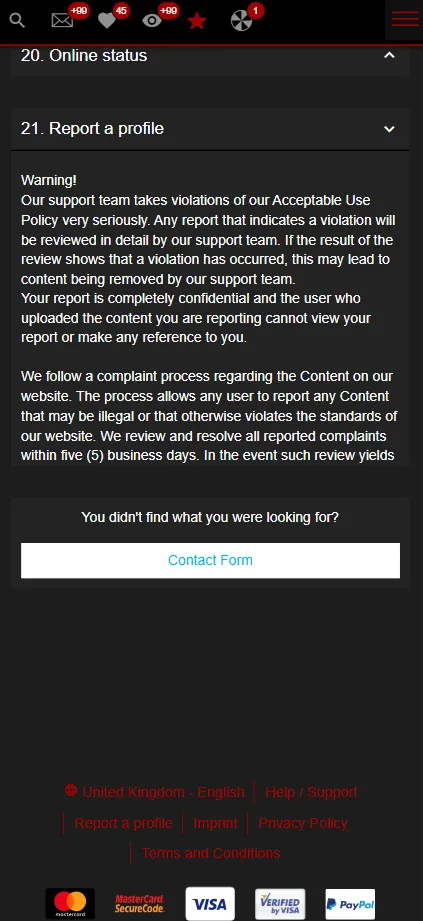 report a profile